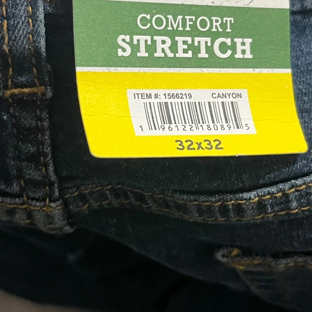 IZOD Jeans Straight Fit Mens 32x32 Blue Canyon Comfort Stretch Denim 1566219